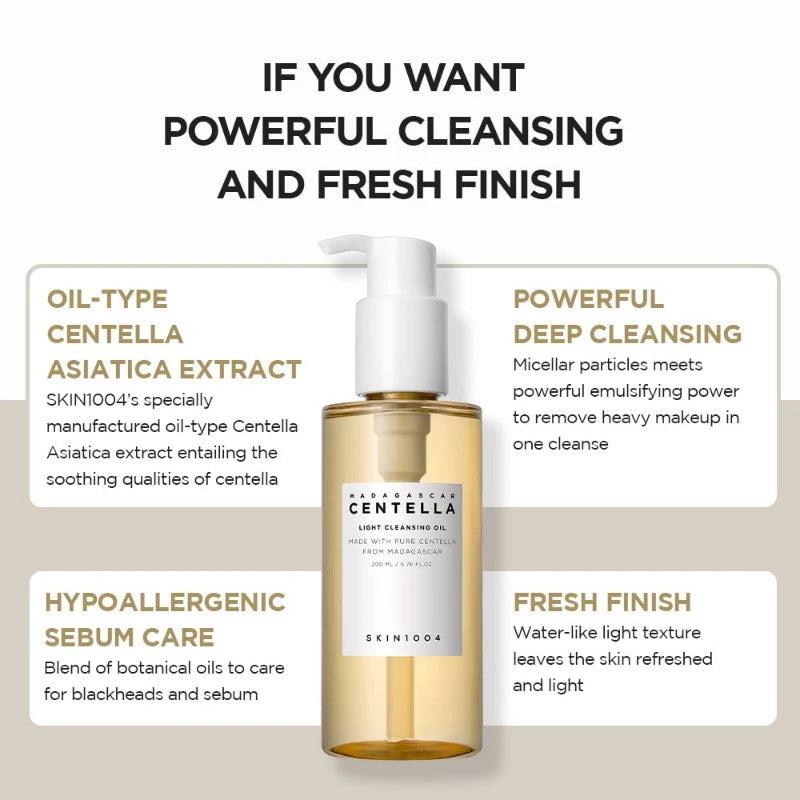 Korean Centella Cleansing Oil Facial Makeup Remover Moisturizing Face Cleansing Oil Shrink Pores Removal Oil Skincare Products