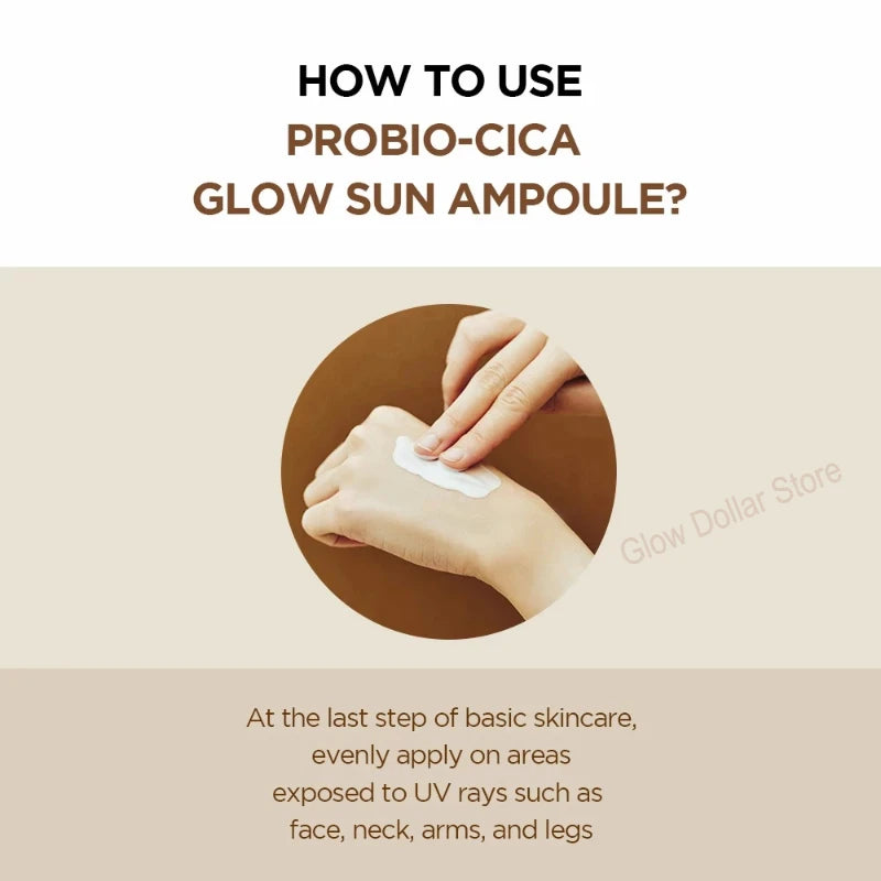 Korean Centella Probio-Cica Glow Suncreen Ampoule SPF50+ Sun Protection and Facial Moisturising Soothing Enrich Cream 50ml