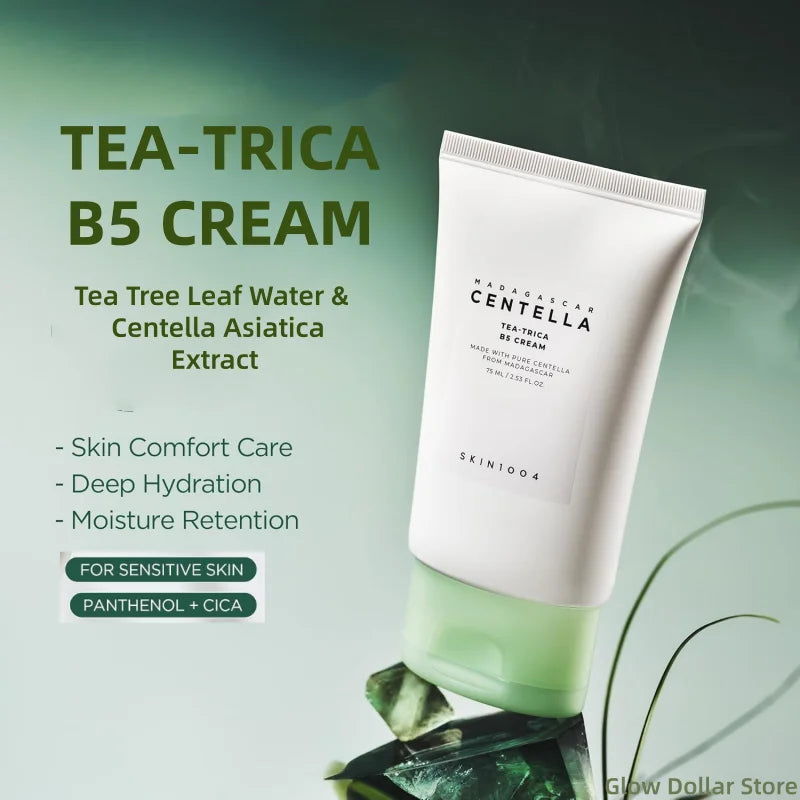 Korean Skincare Centella Face Cream Series,Tea-Trica Soothing,Tone Brightening,Hyaluronic Acid Poremizing Light Gel Cream 75ml