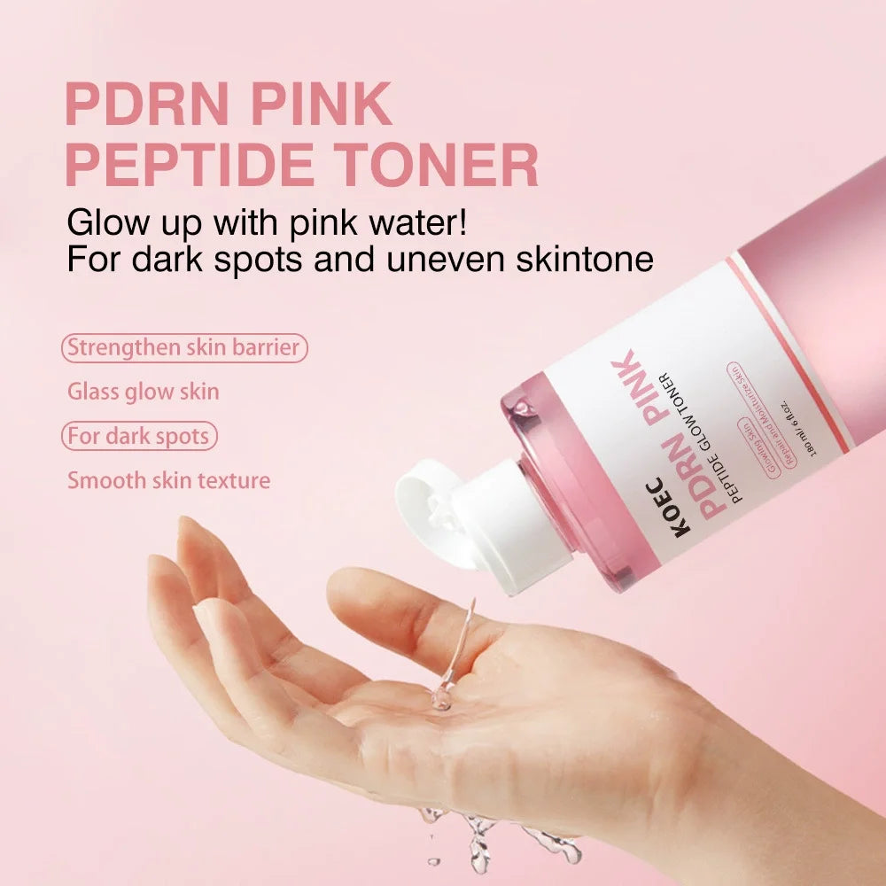 Tônico Facial Iluminador com Peptídeos Rosa KOEC PDRN